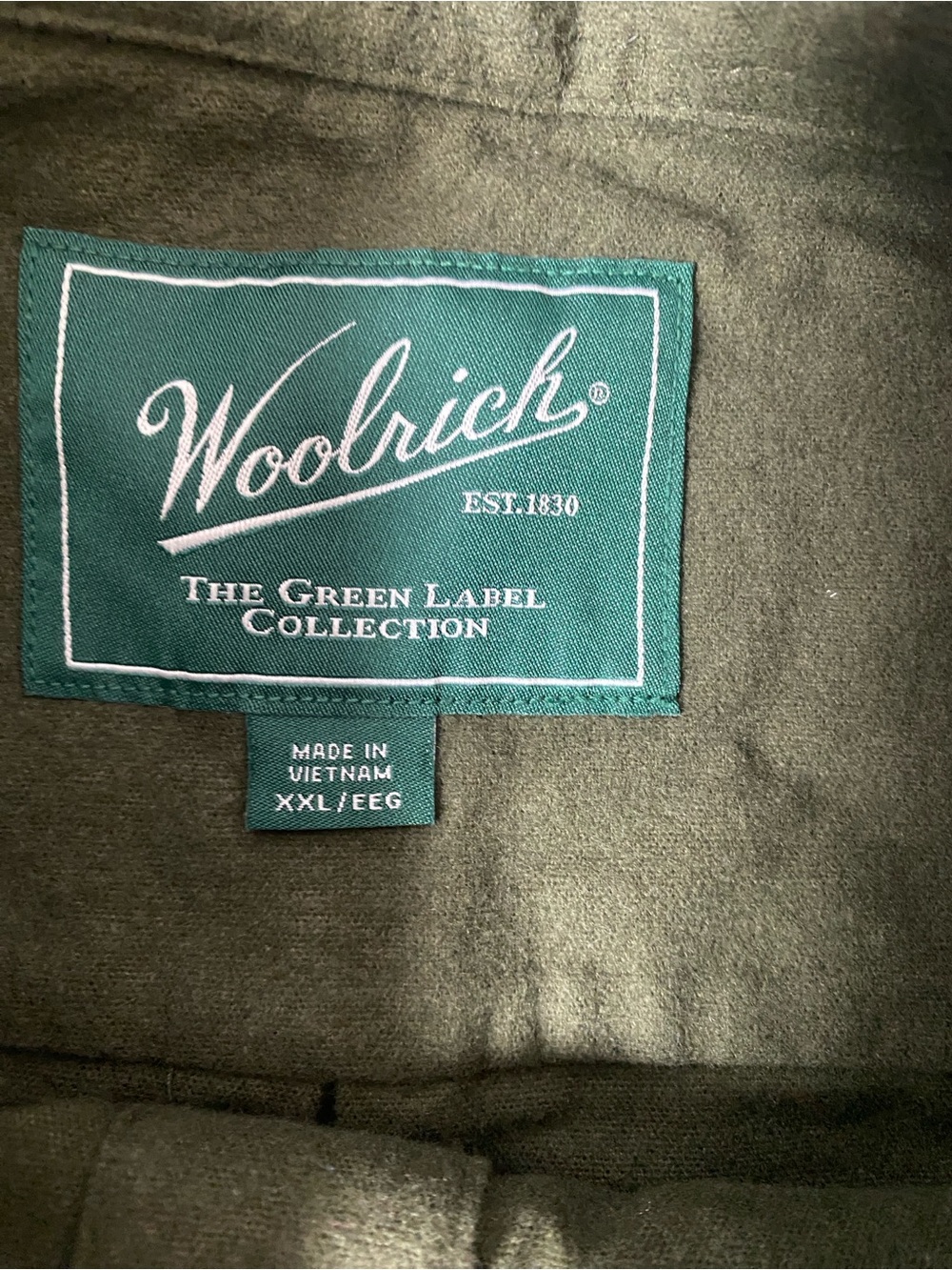 Woolrich Men's XXL Green Label
Chamois Long Sleeve Button Up Shirt
Army Green - Picture 4 of 7
